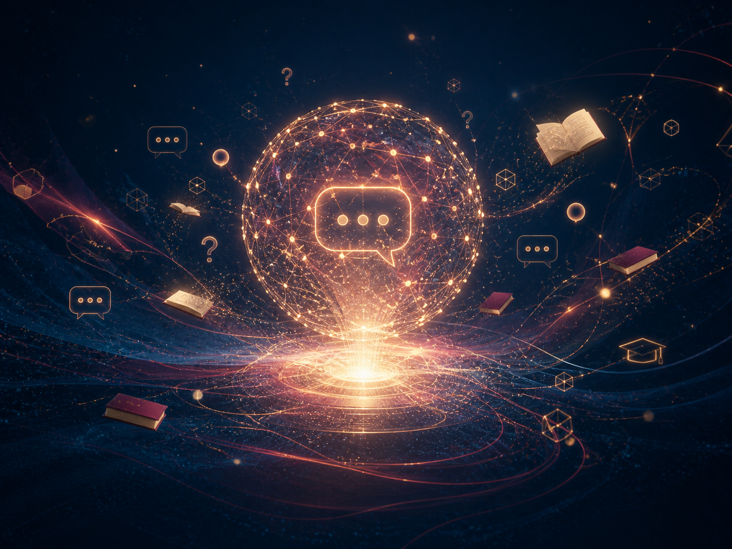 Representación futurista del nuevo asistente de inteligencia artificial del campus